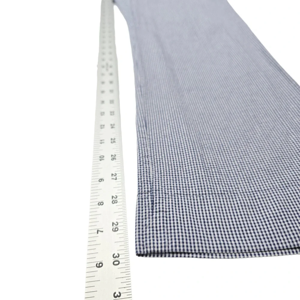 Banana Republic Chino Pants 32x32 Mens‎ Blue Check Modern Slim Fit Seersucker
